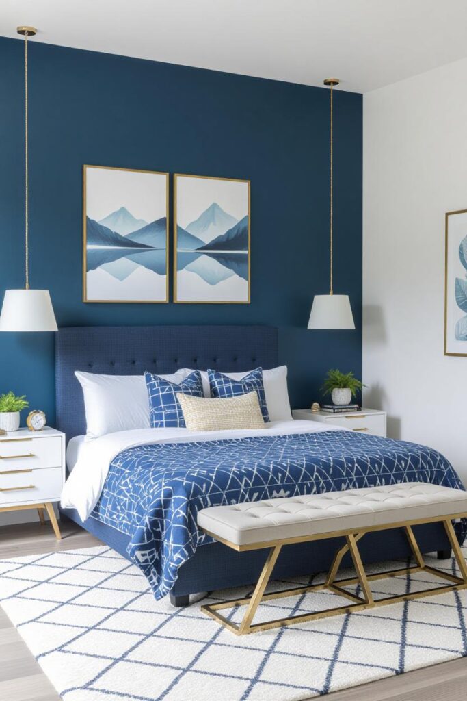 Stylish bedroom decor with modern and cozy elements