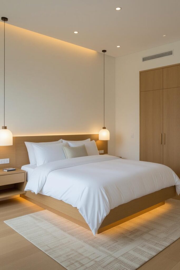 modern bedroom decor, white bedroom set, bedroom wall decor ideas